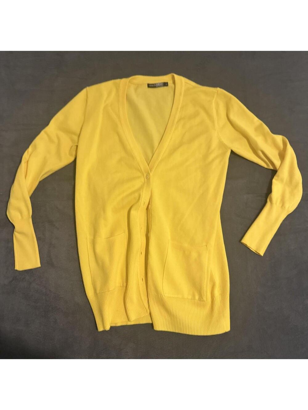 Urban CoCo Sweater Women's X Large Long Sleeve Yellow Buttoned Cardigan